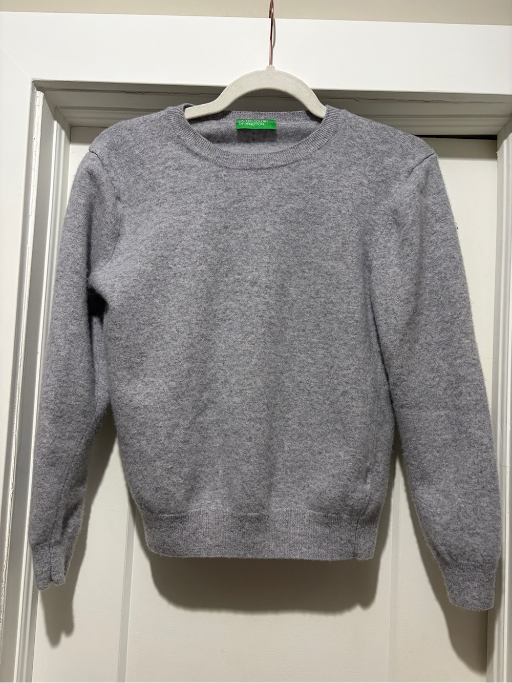 United Colors Of Benetton Light Gray Crewneck Wool Sweater